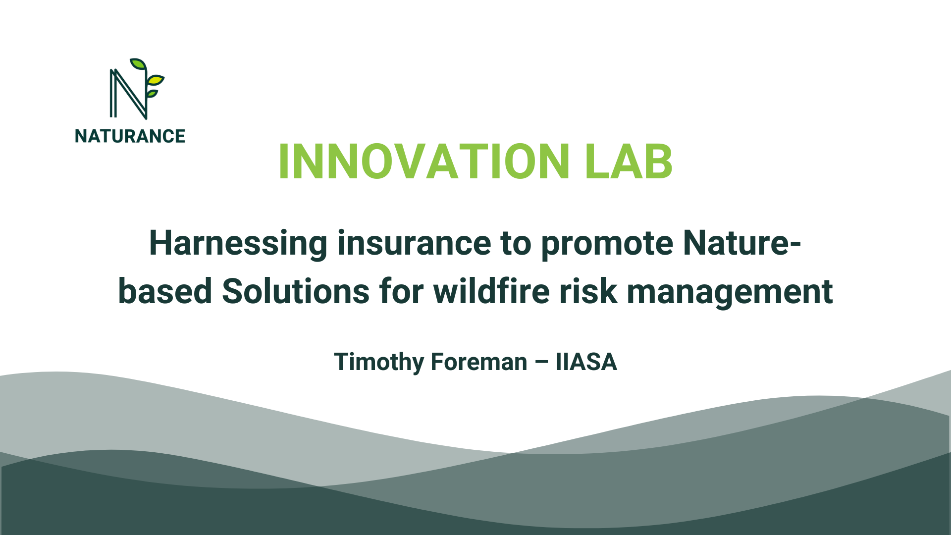 I-LAB | Harnessing insurance to promote Nature-based Solutions for wildfire risk management