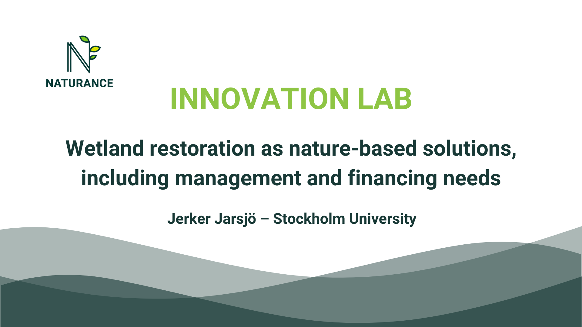 I-LAB | Wetland restoration as nature-based solutions, including management and financing needs